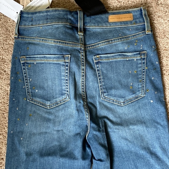 Sanctuary Jeans Modern Straight Crop High Rise Glitter Jeans - Picture 8 of 8
